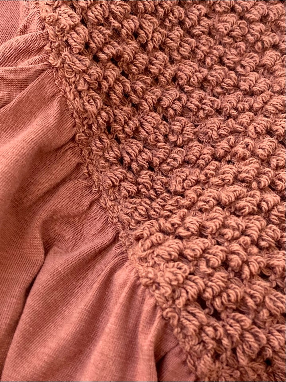 Nation LTD NWOT Crochet Yoke Swing Blouse Tee in Terracotta, Size S - Picture 8 of 8